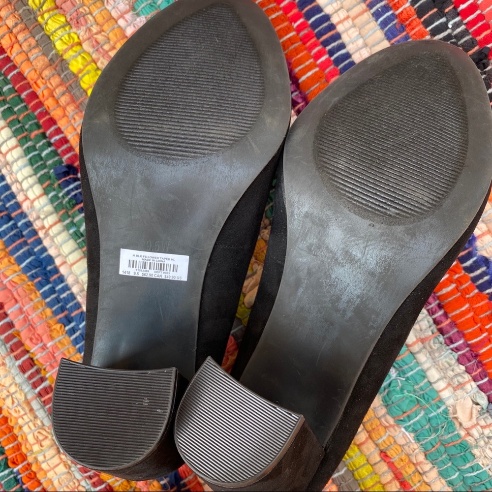 SOLD Torrid | Suede Black Block Heel Pumps - Picture 4 of 5